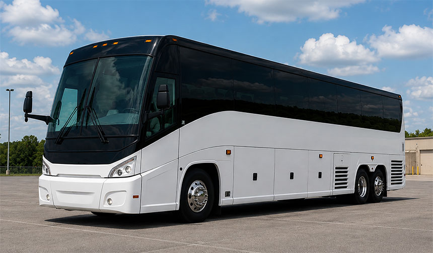 56-passenger charter bus in Sacramento, CA